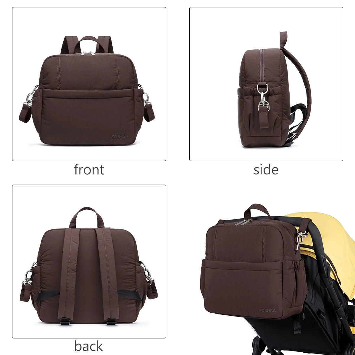 Large Capacity Diaper Bag Backpack Multifunctional Mommy Nappy Travelling Bag Baby Care Backpack with Stroller Straps