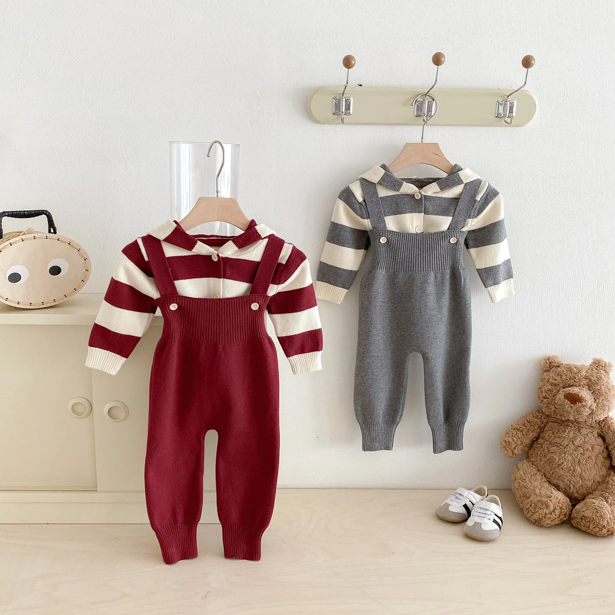 Autumn New Baby Clothing Set Infant Boys Knit Cardigans And Solid Cardigans 2PCs Sweater Suit