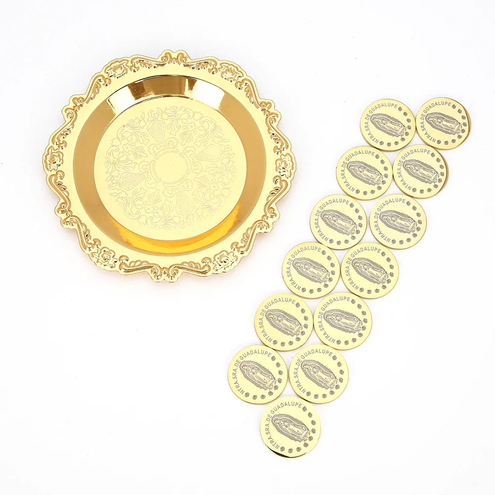Custom Wedding Arras with Round Plate Matrimony Ceremony Arras De Boda Gift Set Mexican Wedding Accessories for Ceremony