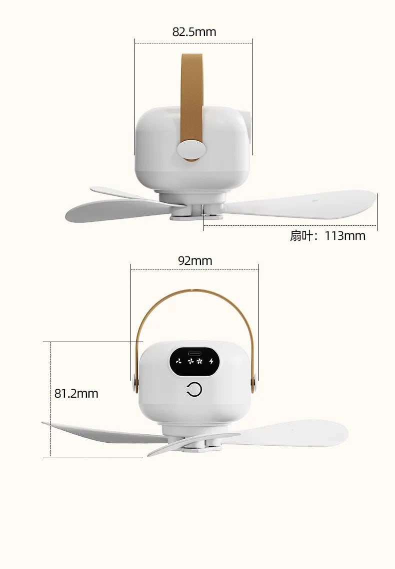 Outdoor Fan Small Ceiling Dormitory Night Light Remote Control Electric Fan Home