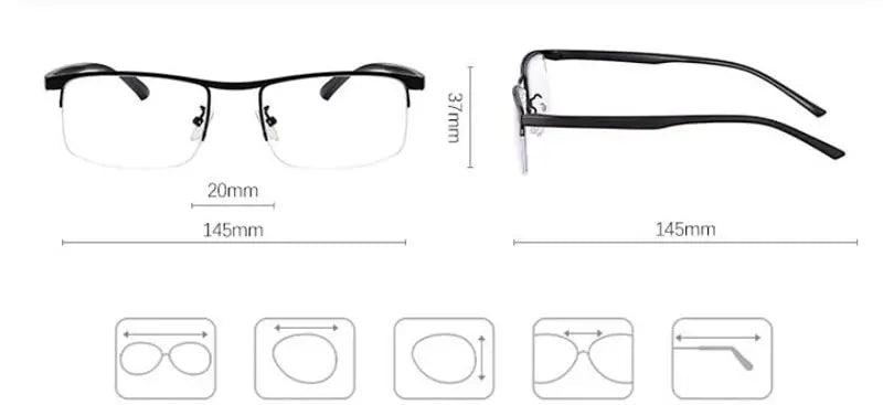 Progressive Multifocal Glasses 3-in-1 Vision for All Distances Light Gift Ready  Reading Glasses Men+0.75+1+1.5+2+2.5+3+3.5+4