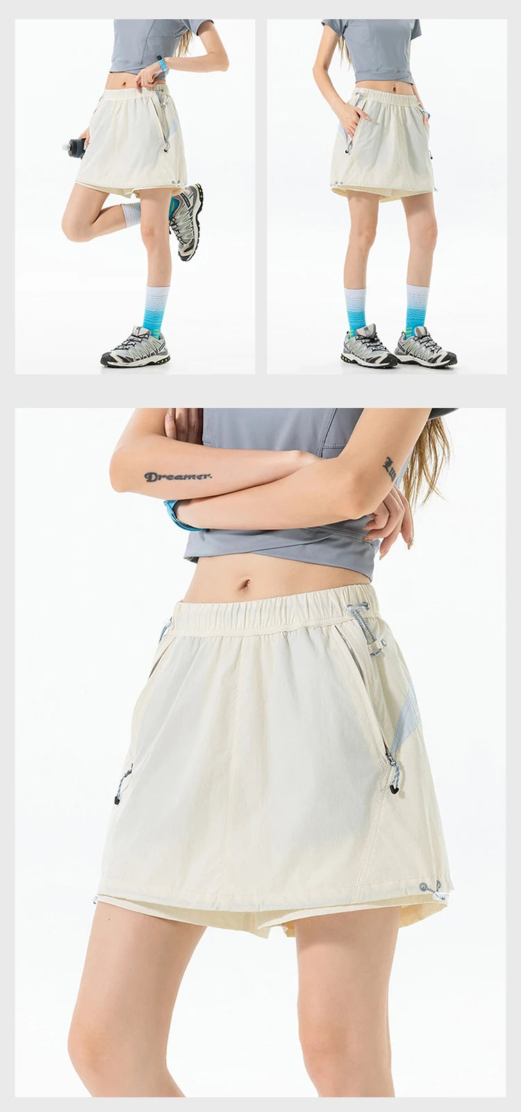 Outdoor Sport Skirts Shorts Women Summer Streetwear Hiking Lightweight Quick Dry Loose Casual Cargo Shorts Skirts