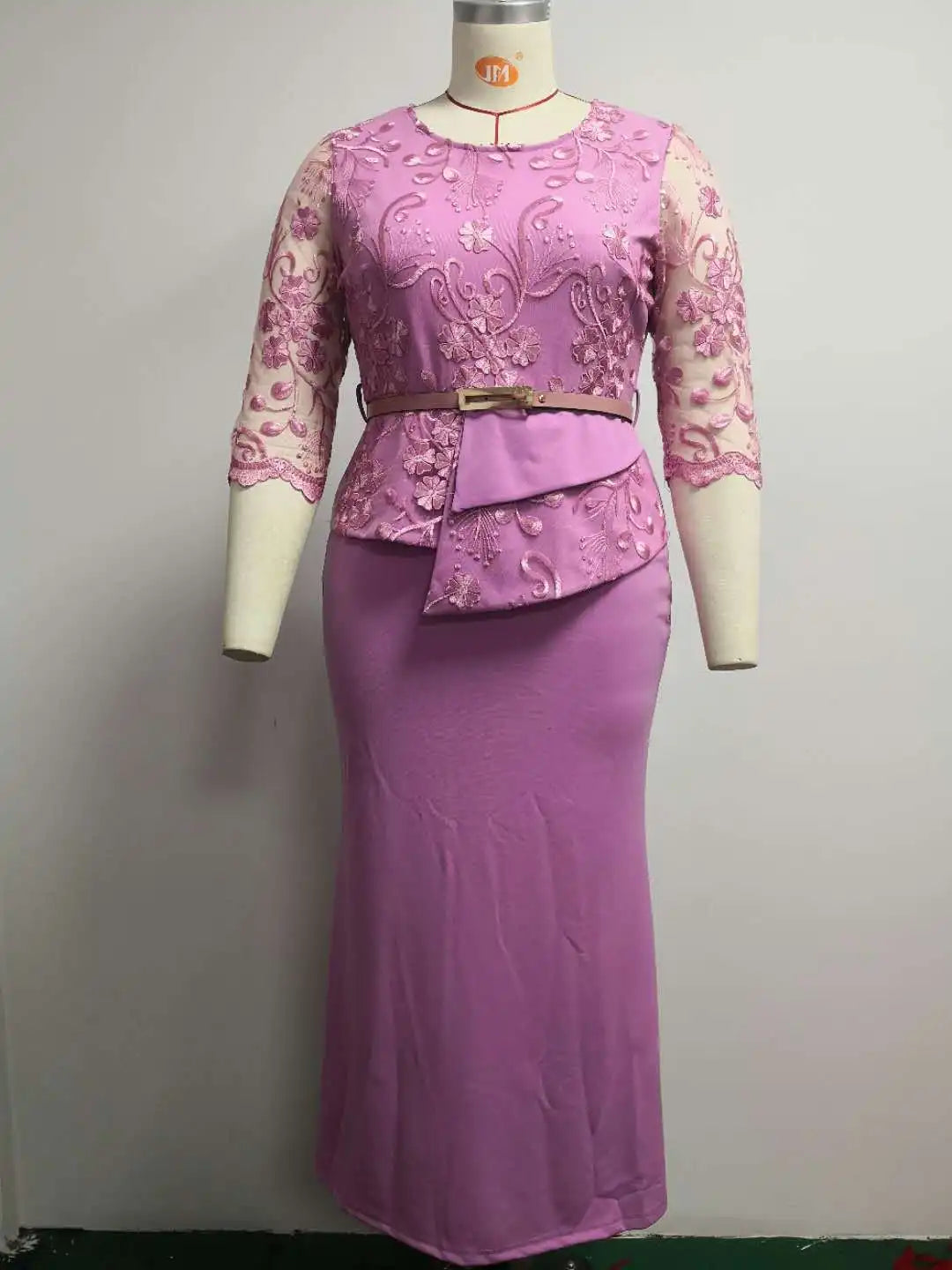 plus Size African Turkey Style Party Evening Wedding Dress for Women Long Sleeve Maxi Gown with Empire Waist