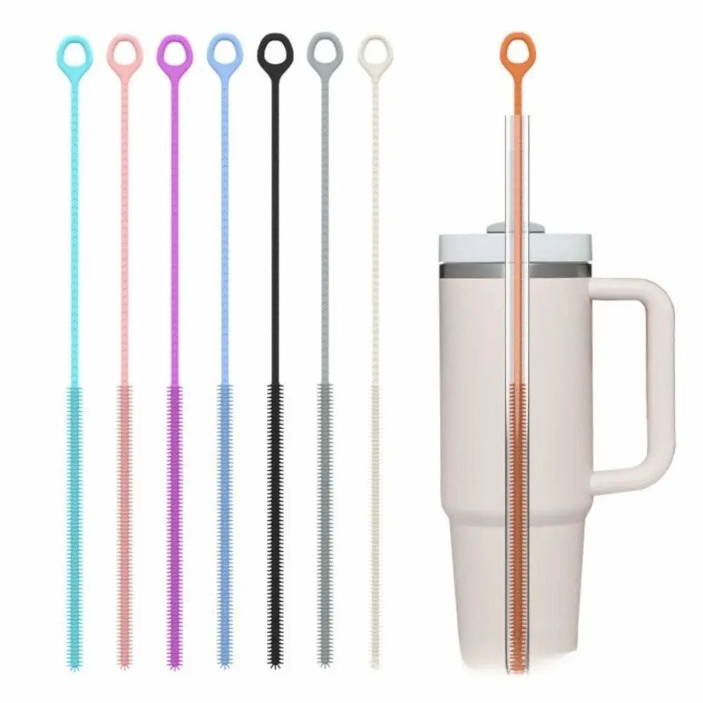 32cm Extended Version Silicone Straw Brush 6mm 8mm Thick Silicone Extra Long Brush Bendable Bottle Brush for Pacifier