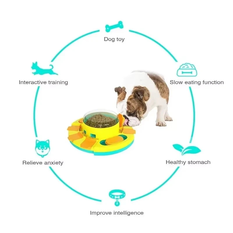 New Dog Puzzle Toy Slow Feeder Interactive Increase Puppy Iq Food Dispenser With 4 Non-slip Rubber Mats Pp Bowl