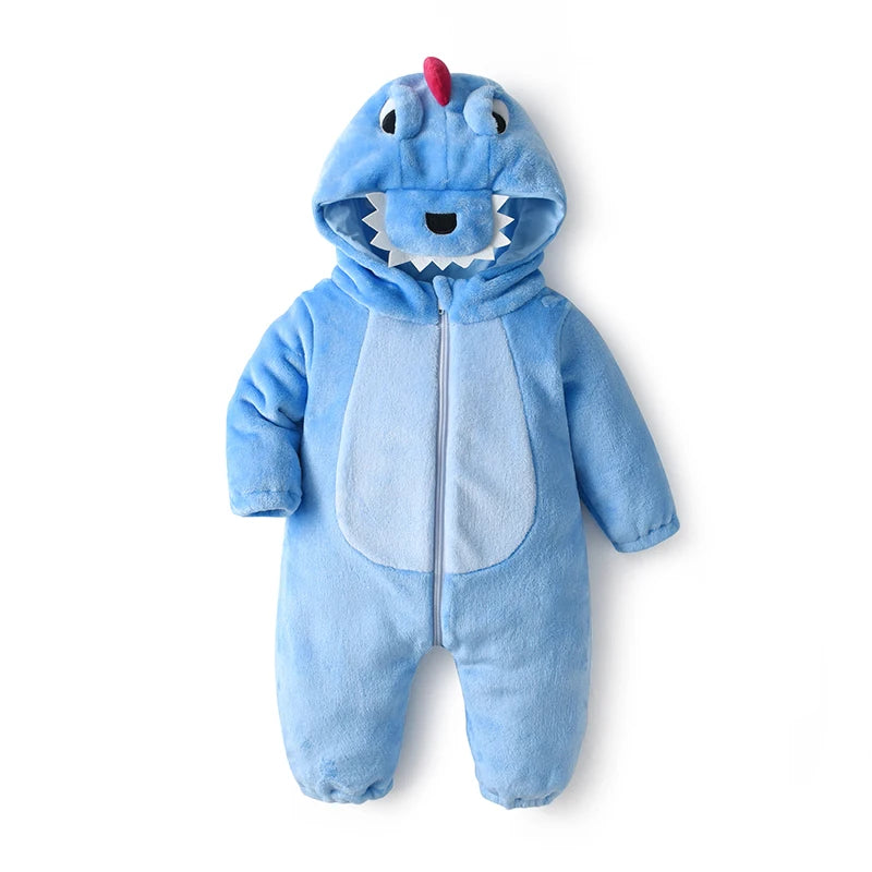 Halloween Baby Rompers Kigurumis Lovely Dinosaur Cartoon Pajamas Clothes Infant Boys Girls Baby Onesie Romper Newborn Hooded