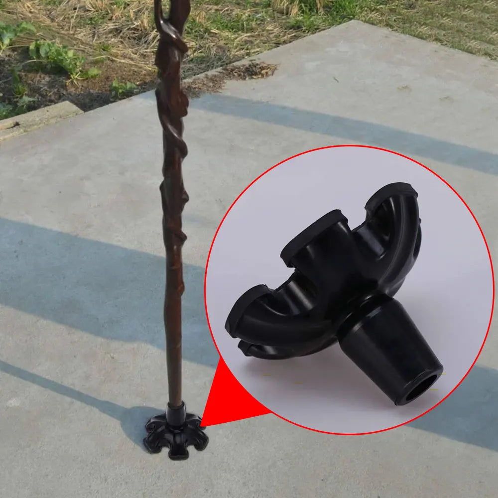 1Pc 19mm/22mm Cane Tips Replacement Foot Pad Heavy Duty Rubber Self Standing 6 Support Feets Base for Walking Canes Sticks