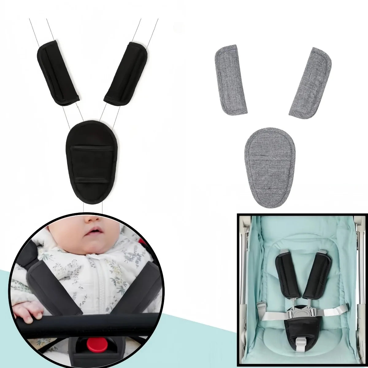 Baby Car Seat Belt Pads Universal Stroller Shoulder Strap Covers Prevent strangulation Soft Pram Safety Harness Cushions Guards