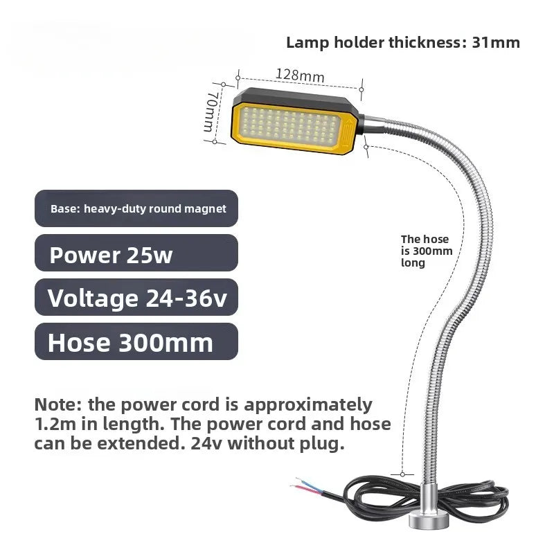 18W/25W LED Machine Tool Work Light With Strong Magnetic Extended 50-80cm flexiable Hose 24V/220V Lathe Punch MachineTable Lamp