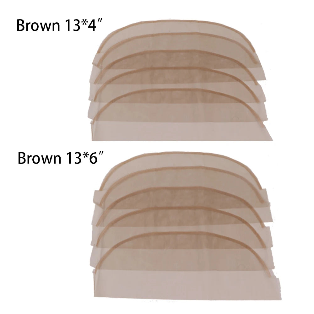 Plussign Transparent Brown Swiss Lace Hairnets 2*4 2*6 4*4 5*5 13*4 13*6 Base Hair Net For Making Lace Frontl Closure 3Pcs