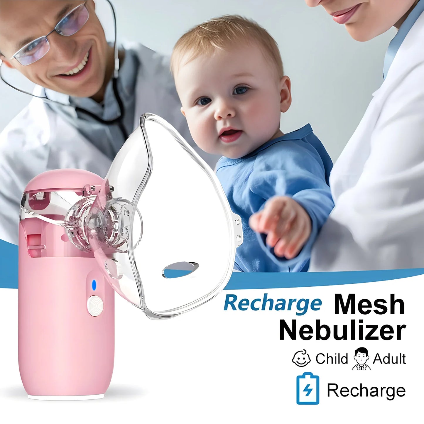 Best Portable Medical Nebulizer For Asthma Inhaler Ultrasonic Spray Handheld Mesh Nebulizer Machine For Adult Kid With USB