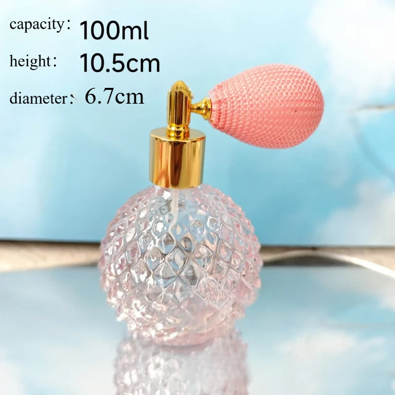 50/100ml Portable Vintage Crystal Glass Perfume Bottle With Airbag Atomizer Empty Cosmetic Container Refillable Spray Bottles