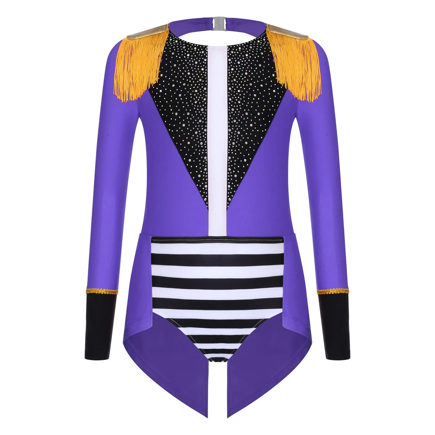 Halloween Costume Romper Circus Ringmaster Cosplay Carnival Party Shiny Sequins Leotard Dress Drum Majorette Magician Dress Up