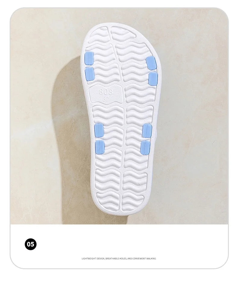 Couple Style Men's and Women's New Summer Beach Shoes Lightweight Flip-Flops Non-Slip Large Size Slippers Thick-Soled Anti-Odor