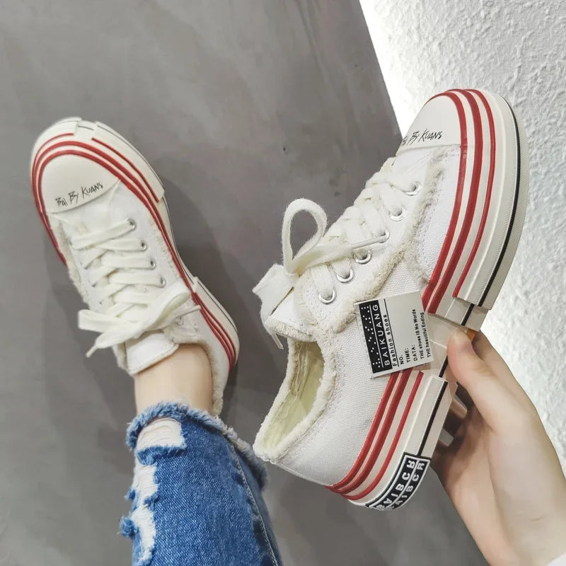 Men Vulcanized Shoe Thick Soles Increased Low Top Couple Shoe Canvas Shoe for Men Sneakers Tenis Masculino Zapatillas