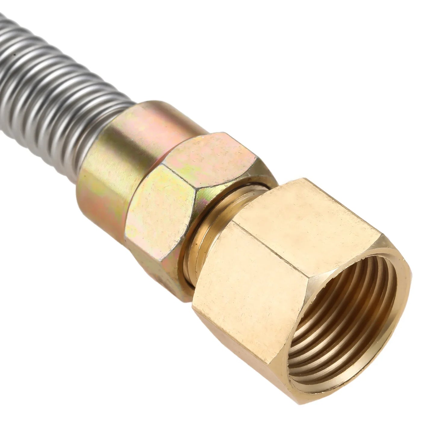 1pc Propane Fire Pit Corrugated Hose Tube Stainless Steel 24" Corrugated Pipe +Adapters 1/2" NPT Male/Female Strove 3/8" Connect