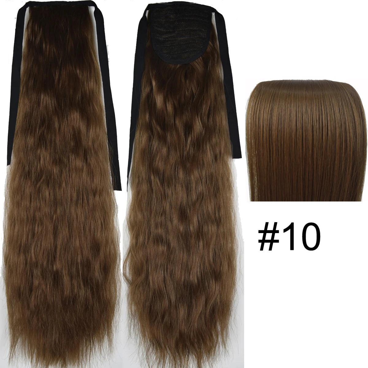 TOPREETY Synthetic Fiber Heat Resistant Kinky Ribbon Ponytail Extensions 3007