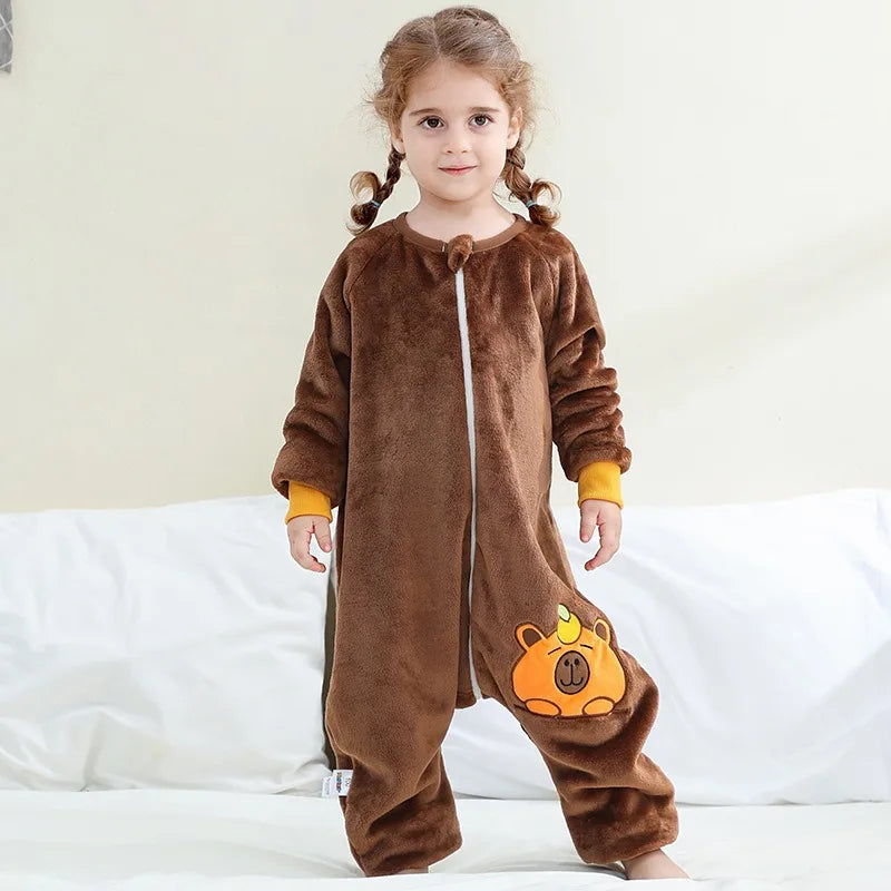 Kids Animal Dinosaur Kigurumi Costume Cosplay Cartoon Jumpsuit for Children Halloween Christmas Girls Boys Hooded Pajamas Onesie