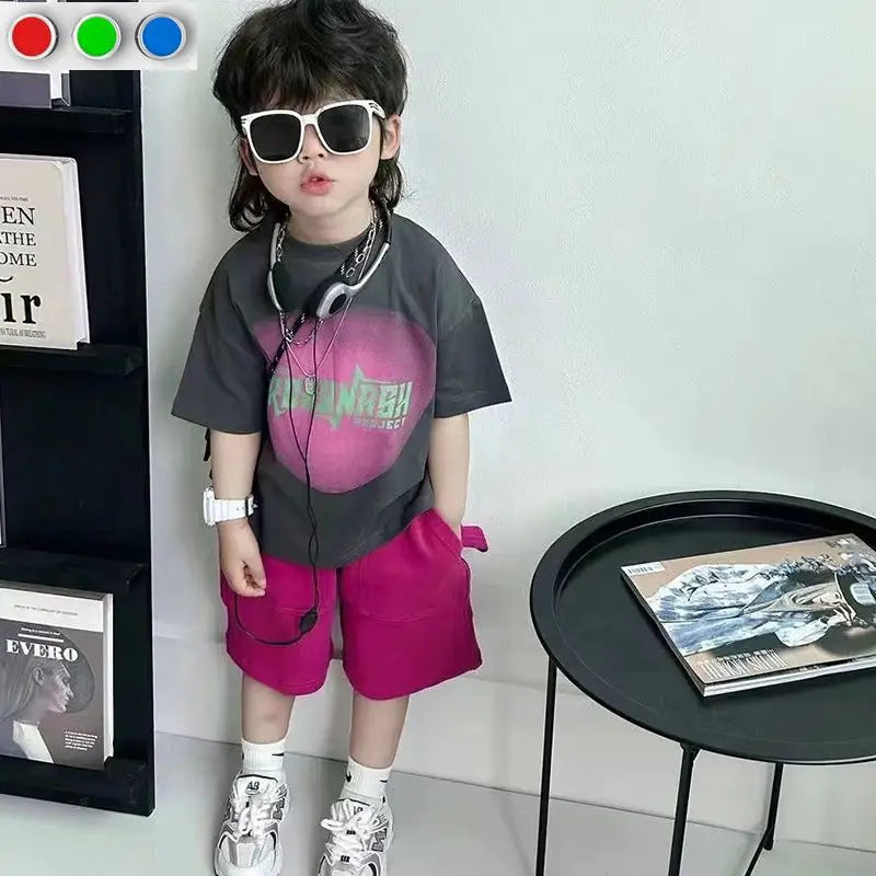 Baby Summer Clothes Boy Sports Sets Kids Loungewear Fashion Outfits Children T-shirts+Shorts 2Pcs Short Sleeves Top Pants Suits