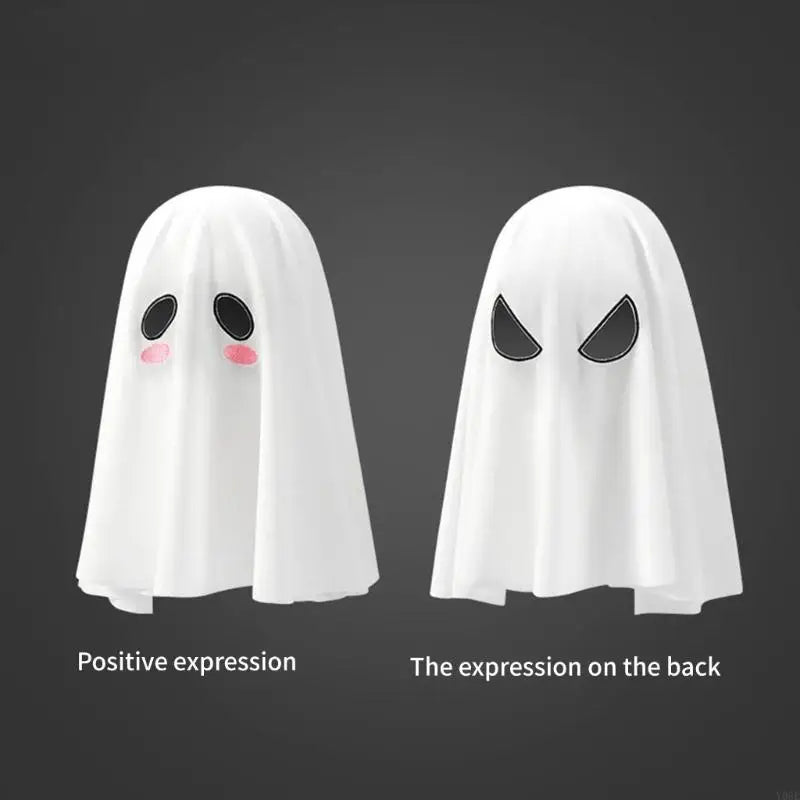 Ghostly Hooded Halloween Costume Accessory With 42cm Flowing Design And Breathable Polyester Spandex Blend For Haunted Y08E