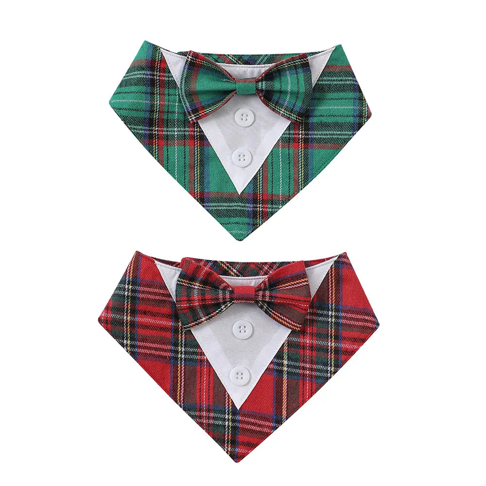 Sucado Handsome Wedding Pet Dog Bandana Elegant Suit Bowtie Luxury Triangular Scarf Collar Engagement Party Gifts Accessories
