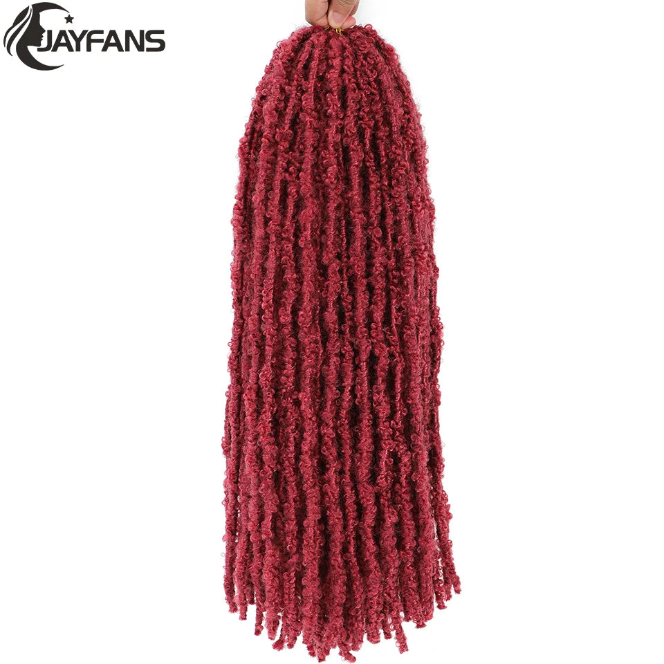 18 24 Inch Butterfly Locs Crochet Hair Extensions Synthetic Distressed Butterfly Soft Locs Crochet Braids Hair for Black Women