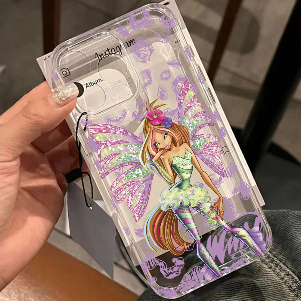 Lovely w-winxs c-clubs Phone Case For iPhone 17 16 16e 15 14 13 12 11 Mini Pro Max XR XSMax 7 8 Air Plus Transparent Back Cover