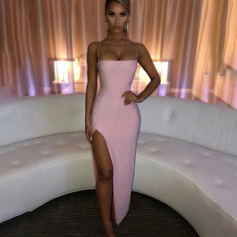 2025 Luxurious Women Corset Mesh Sequins Party Evening Dress Elegant Strap Backless Slim Tight Gala Celebrity Cocktail Dress