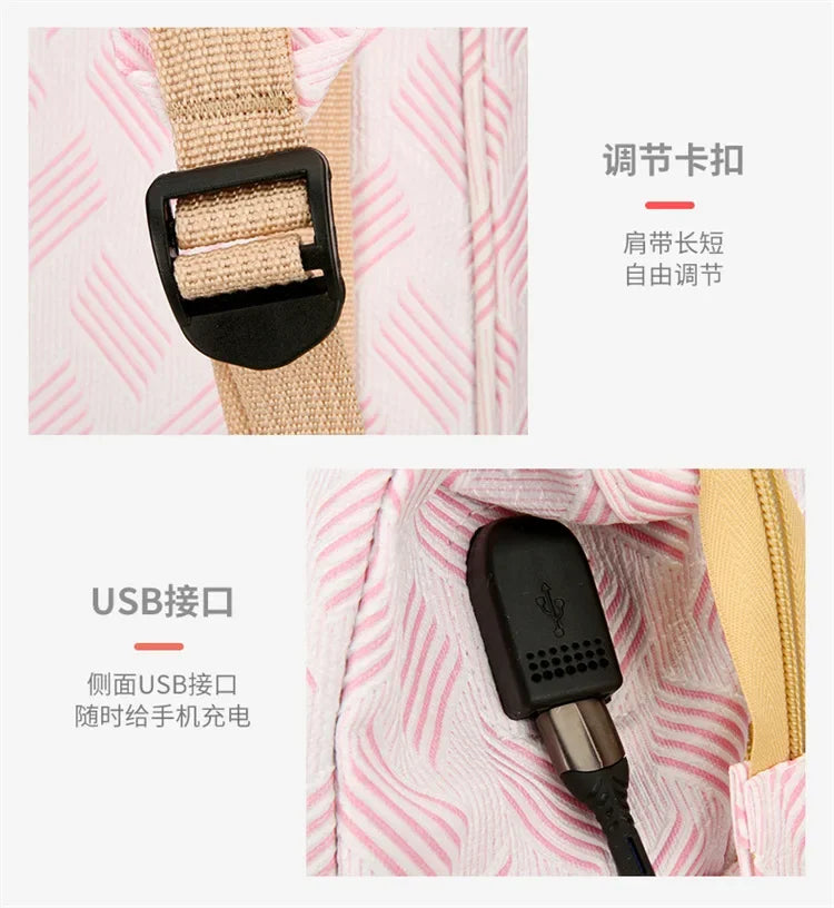 Baby Diaper Bag with Stroller Hooks Portable Baby Crib Diaper Changing Pad Baby Carrier Bag for Activity Mom Backpack 30*20*40cm