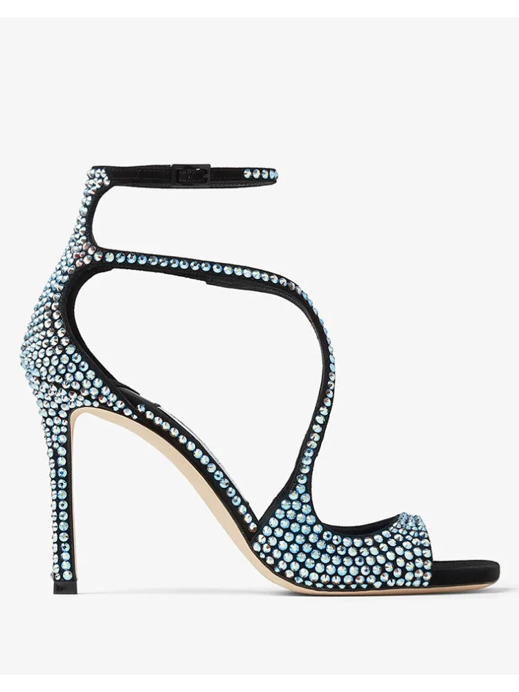 Summer New Fashionable High-heeled Women's Open Toed Sandals Dance Shoes Party Sexy 34-44 Large Women's Shoes