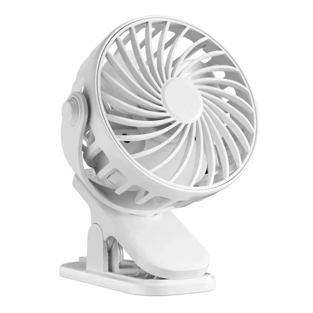 NEW Portable Clip on Fan USB Desk Fan 3 Speeds Quiet Wind Rotate Personal Electric Fan Standing Fans For Office Student Deskto