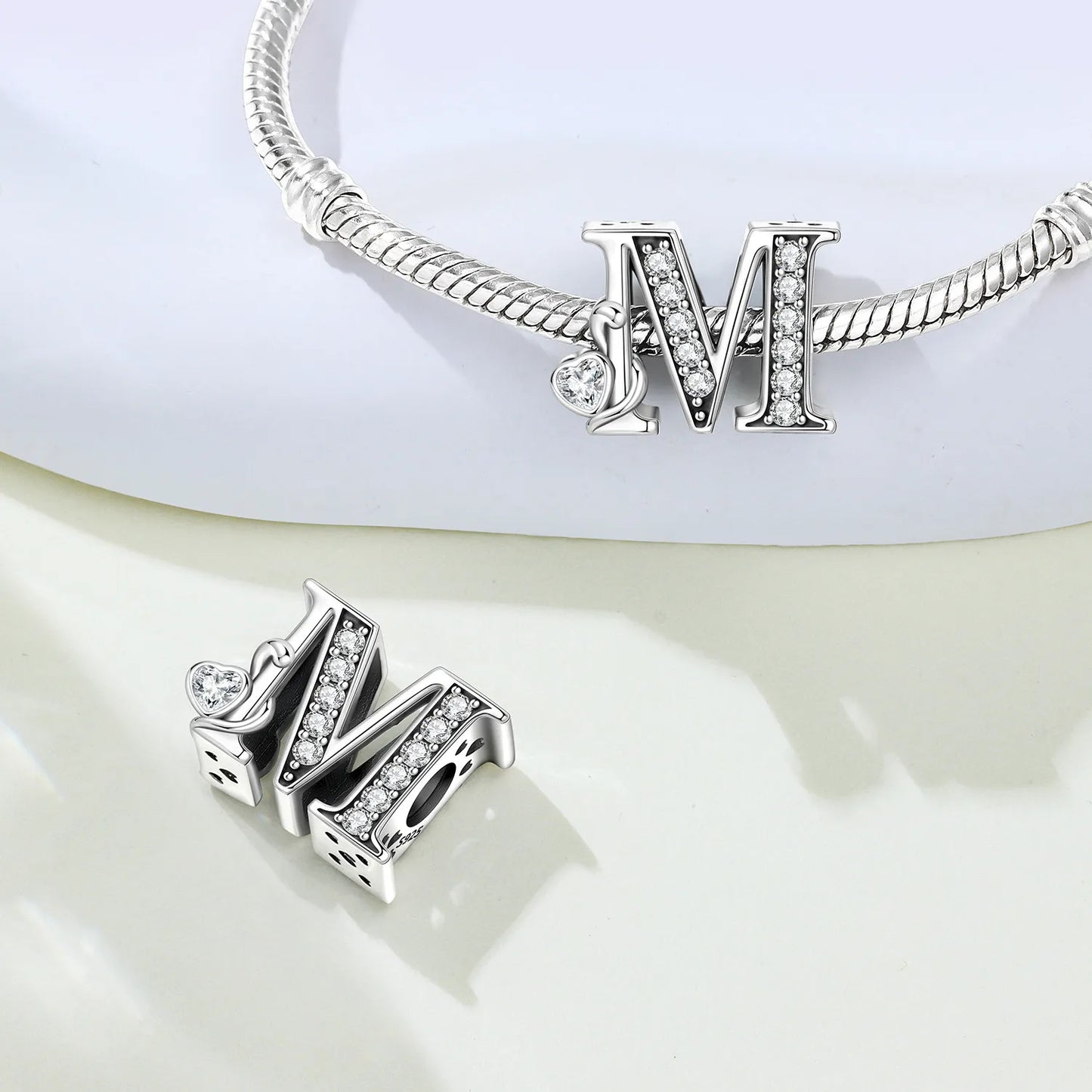 2026 New 925 Sterling Silver Zircon Scroll Grass Pattern 26 Letter Bead Charms for Women Fit DIY Bracelet Necklace Jewelry Gift