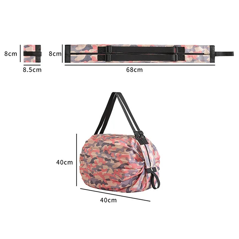 Portable Foldable Camouflage Grocery Tote Large Capacity Reusable Shopping Handbag With Handle Outdoor Travel Storage Bag