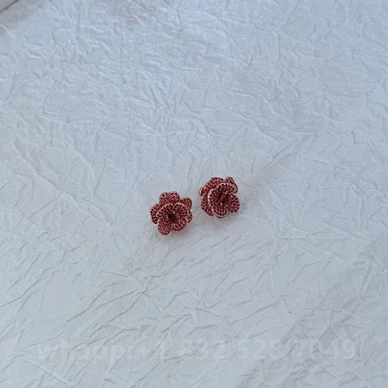 1:1 KS Jewelry Gold Stud Earrings For Women Fashion Jewelry Birthday Gift