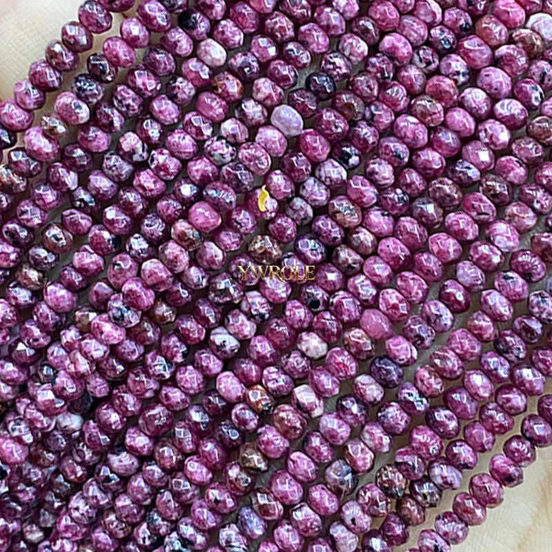 3x4mm Rondelle Faceted Natural Stone Chalcedony Tourmaline Color Loose Spacer Beads for Jewelry Making Diy Bracelet Accessories