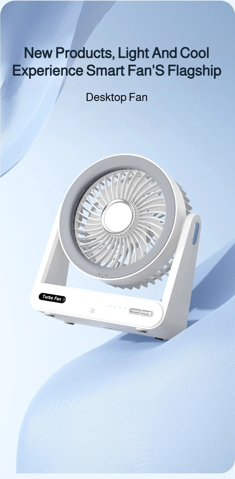 Desk Fan with Smart Voice Control Timer Wall Mountable Mini Portable USB Circulator Fan for Home Office