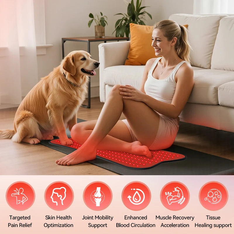 Red Infrared Light Therapy Pad LED Beauty Devices 210pcs LED Bead Red Light Belt for Face and Body Back Knee Hands Feet Relief