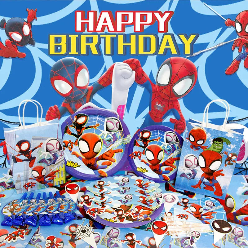 Spidey and His Amazing Friends Birthday Party Decoration New Latex Balloons For Kids Event Supplies Foil Latex Balloon Backdrop