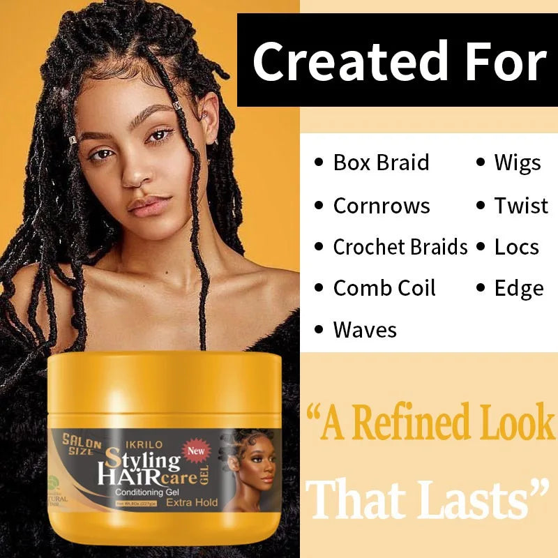 Best Selling Strong Hold Hair Gel - Professional Braiding Gel Non-Sticky Hair Styling Gel Long-Lasting Hold No Residue Hair Care