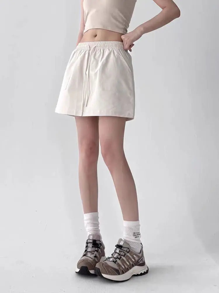 Sports Style Short Skirt Women's Spring and Summer High Waist Skirt Loose A-word Short Skirt