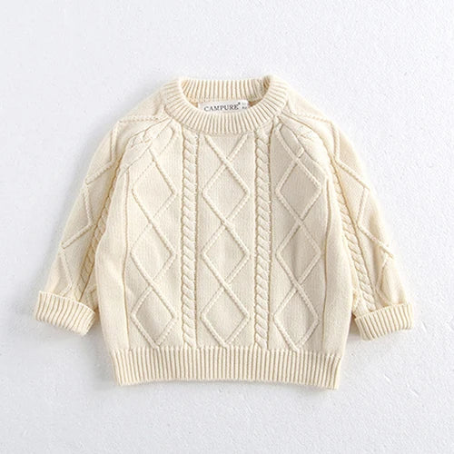 2024 New Autumn Winter Children Knitted Clothes Suit Long Sleeved Knitted Pullover+Jumpsuit Newborn Baby Boys Girls Clothing Set