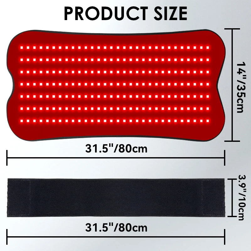 Red Infrared Light Therapy Pad LED Beauty Devices 210pcs LED Bead Red Light Belt for Face and Body Back Knee Hands Feet Relief