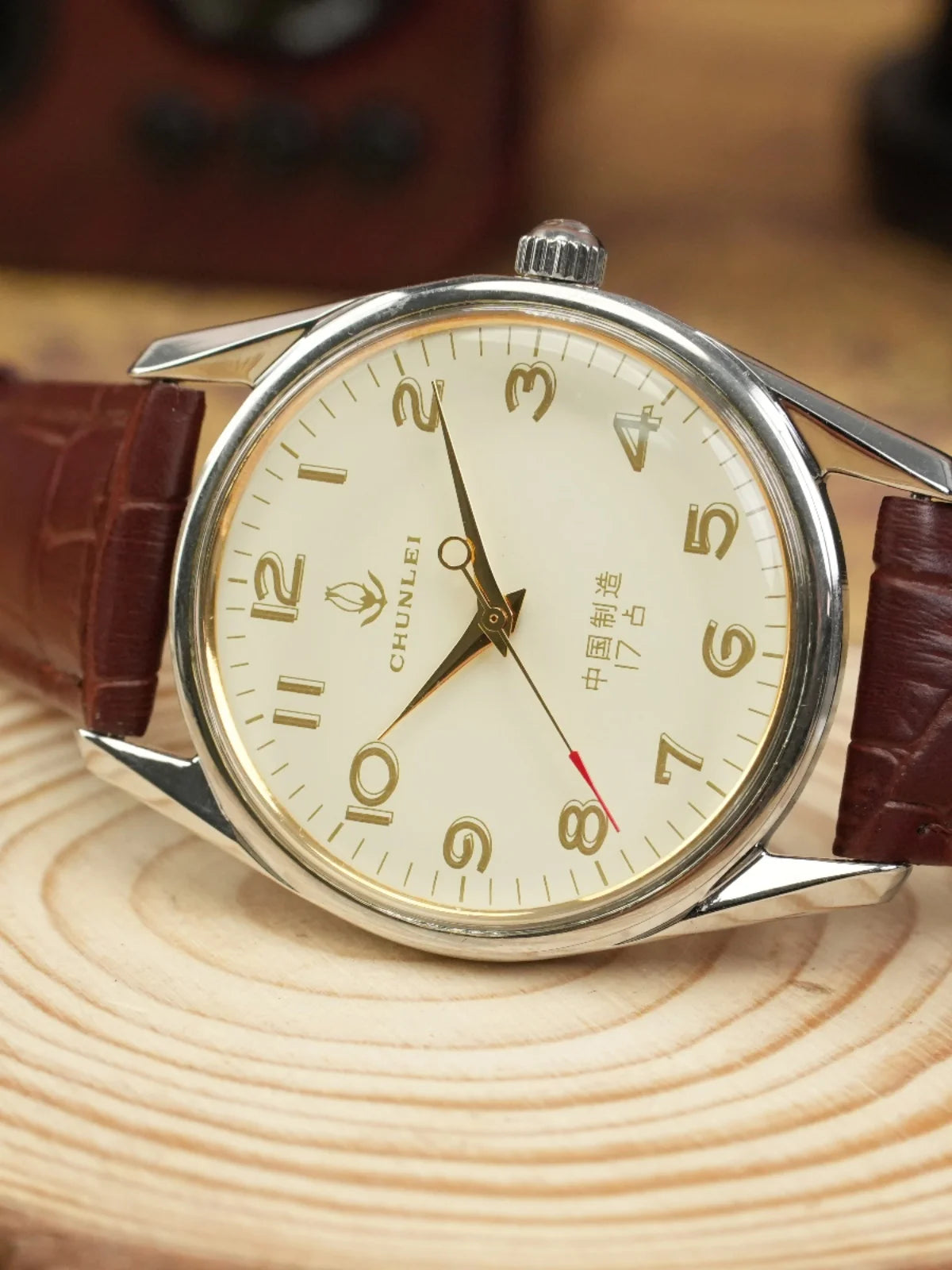 Old Shanghai Diamond Brand Genuine Mechanical Watch Men's Manual Winding Watch Inventory Dad Gift Retro Old Watch
