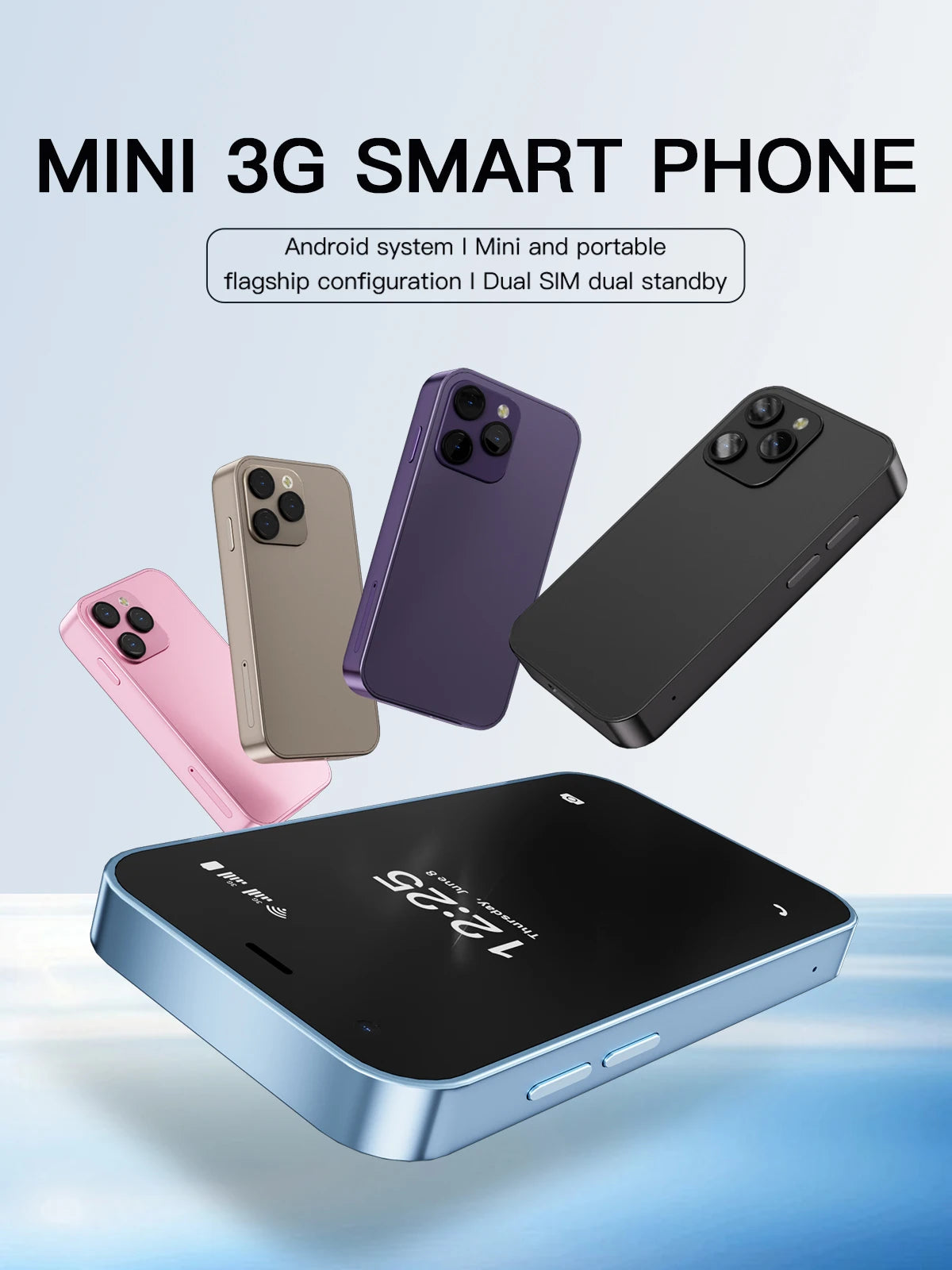 SERVO 15SE Ultra Mini Palm Smartphone 3G WCDMA Android Dual SIM WiFi Hotspot GPS Play Store 16GB ROM 3.0" Pocket Mobile Phone