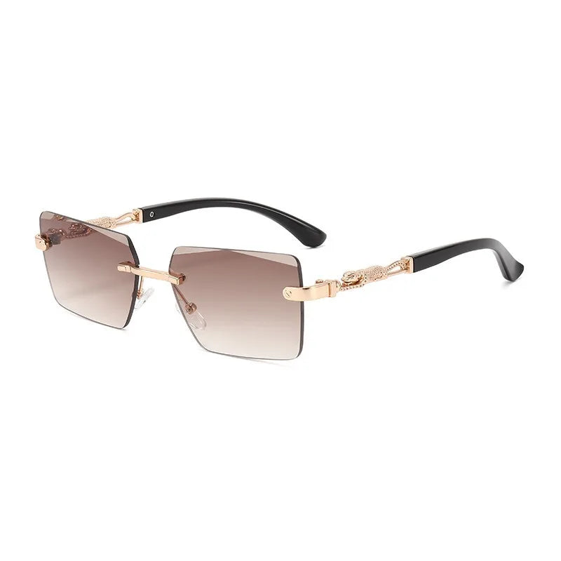 Fashion Rimless Square Sunglasses Women Men Luxury Brand Sun Glasses Outdoor Driving Eyeglasses Beach Trendy Eyewear