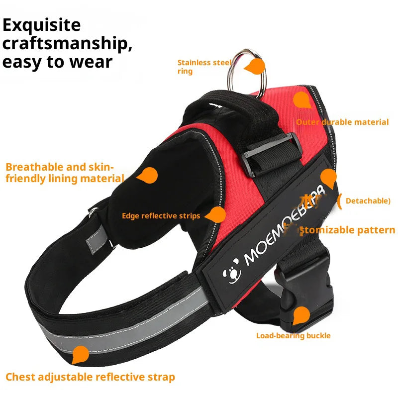 K9 Tactical Dog Harness and Leash Anti-Pull for Golden Retriever Pomeranian Adjustable Pet Walking Rope for Large Dogs