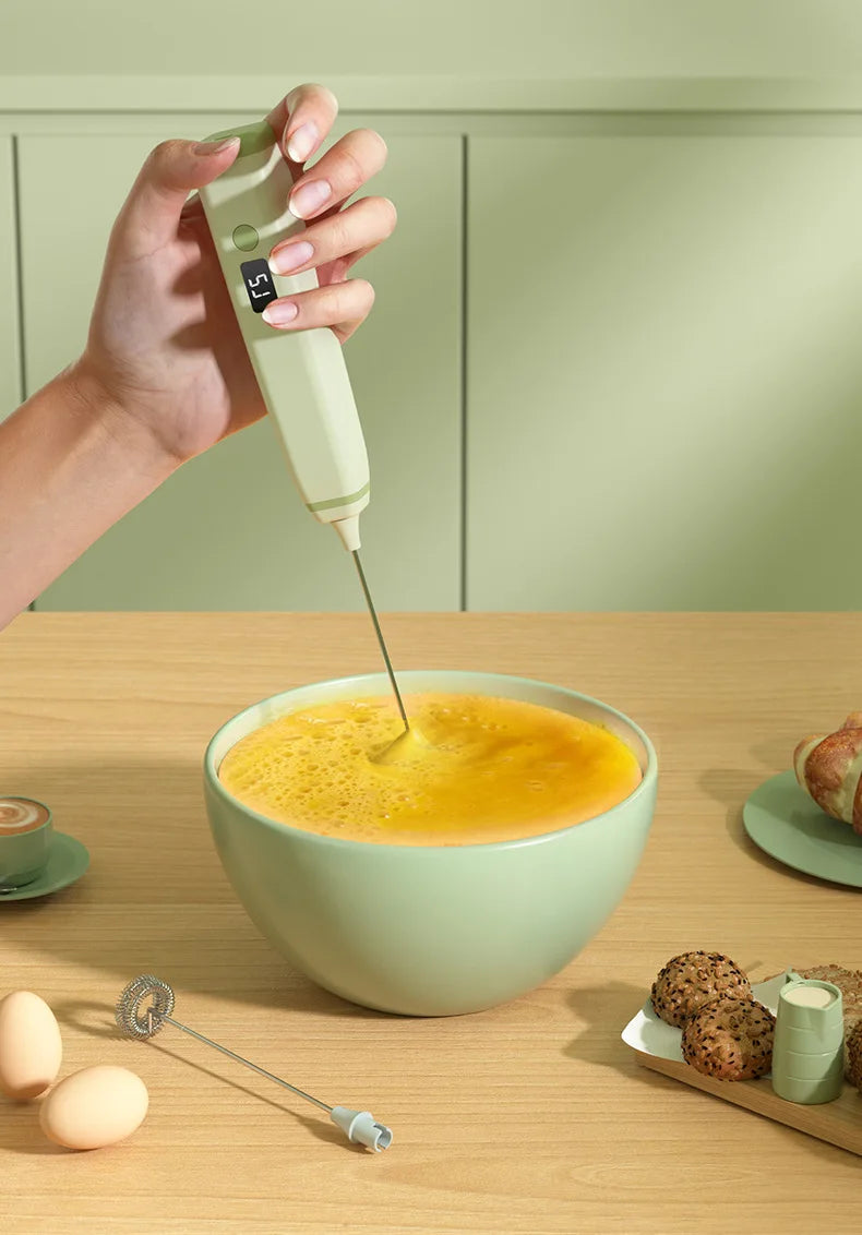 TINSOL Wireless Electric Milk Frother Multi-Function Blender Egg Whisk and Mixer Ideal for Crafting Coffee and Cappuccino Foam