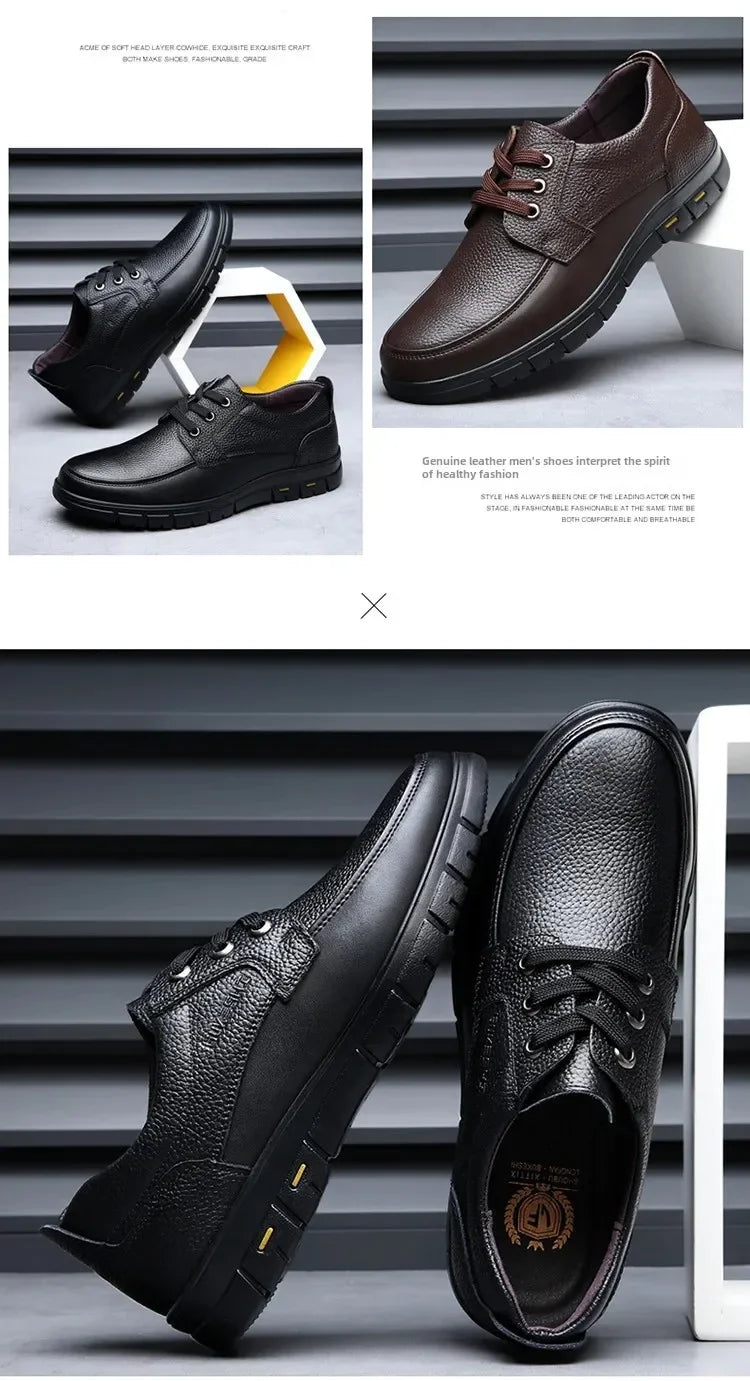 2025 Kitchen King Men's Shoes Anti-Slip Waterproof Oil-Resistant Durable Casual Leather Work Shoes For Chefs Perfect For Spring