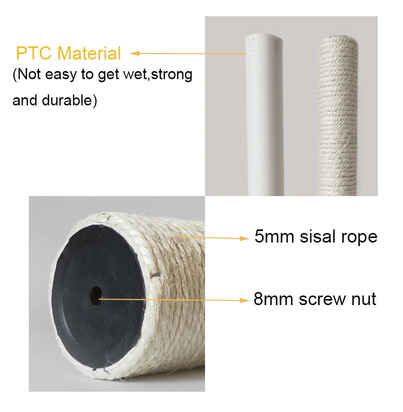 DIY Cat Tree Accessories Cat Scratching Post Scratch Support Ceiling Cat Climbing Tower Platform Cat House Hammock Pet Furniture