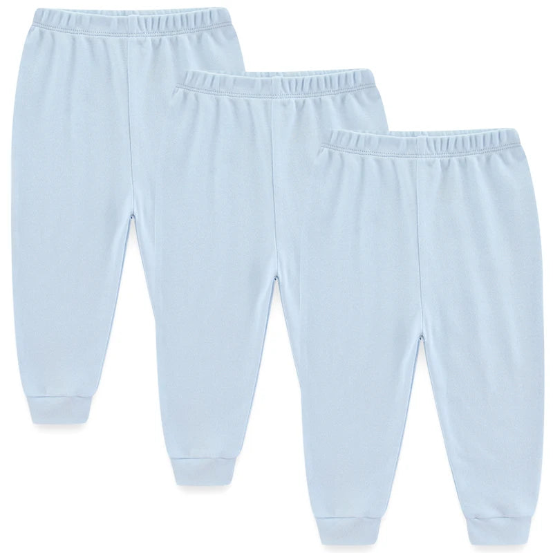 Solid Color 100%cotton Newborn Baby Pants 3/4Pieces Baby Girl Trousers 0-24M Soft Cartoon Print Baby Boy Pants Accessories